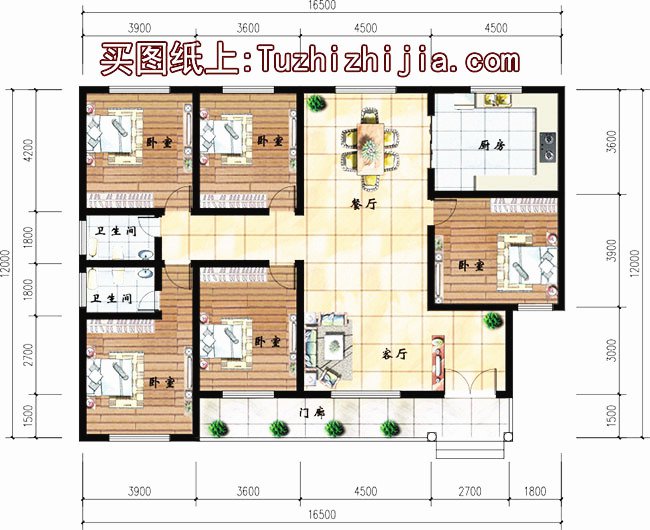 五套鄉(xiāng)下建房一層戶型圖，蓋好驚艷全村