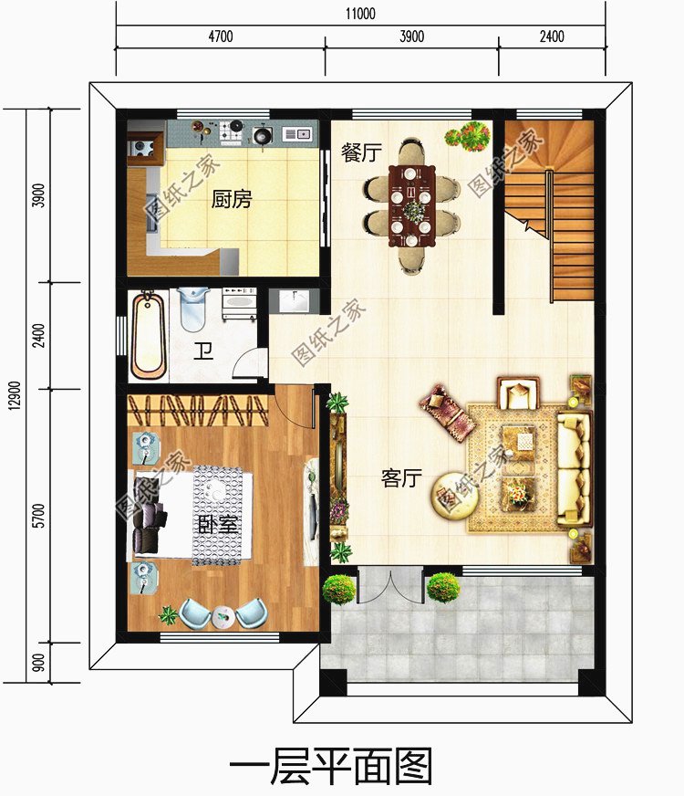 農(nóng)村二層樓簡單大氣圖紙，讓城里人羨慕吧