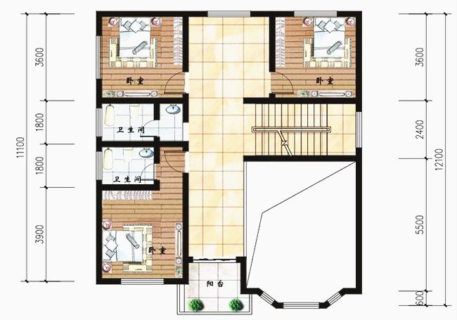 農(nóng)村二層樓簡單大氣圖紙，讓城里人羨慕吧