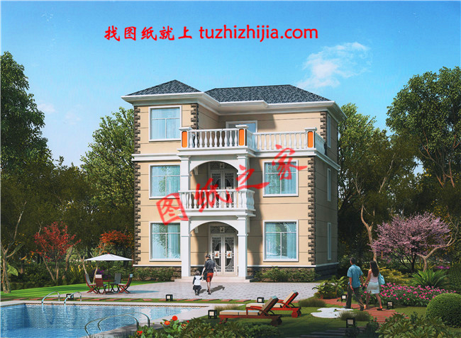 簡單大氣三層別墅設(shè)計圖，看完我也想回家建房