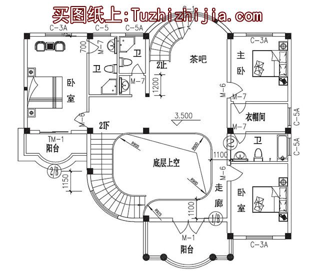 3款三層半四層別墅設(shè)計圖紙，造價50萬左右，布局簡直沒得挑