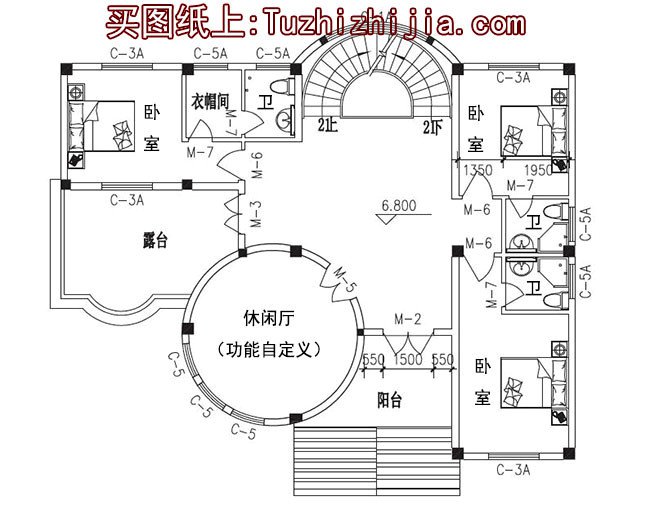 3款三層半四層別墅設(shè)計圖紙，造價50萬左右，布局簡直沒得挑