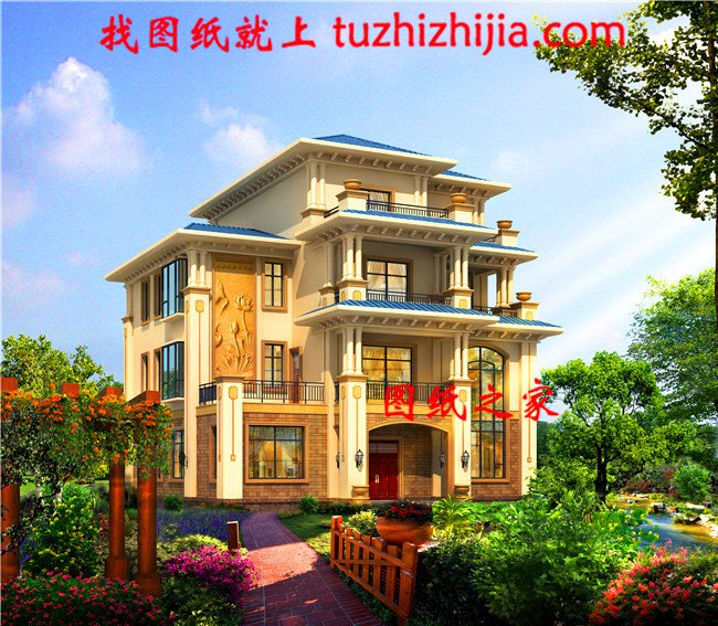 3款三層半四層別墅設(shè)計圖紙，造價50萬左右，布局簡直沒得挑