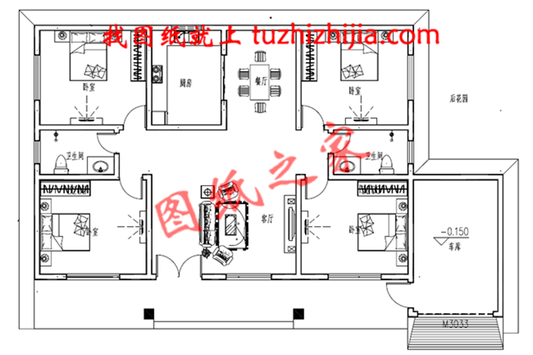 農村四室一廳的平房圖，8萬就能建起，讓你在村里脫穎而出