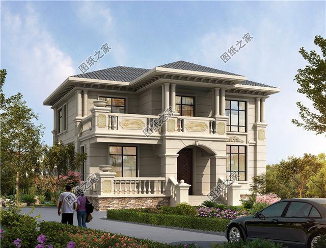 歐式二層房子設(shè)計圖，三代不過時，建了親戚朋友都羨慕