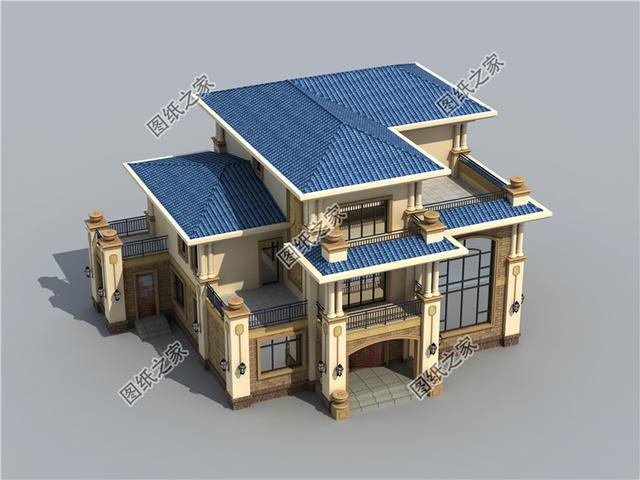 3套三層別墅大戶型方案，有效果圖和平面圖，過完年就建