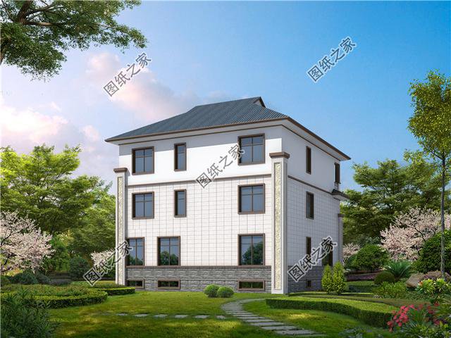 3套三層別墅大戶型方案，有效果圖和平面圖，過完年就建