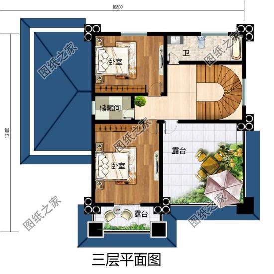 3套三層別墅大戶型方案，有效果圖和平面圖，過完年就建