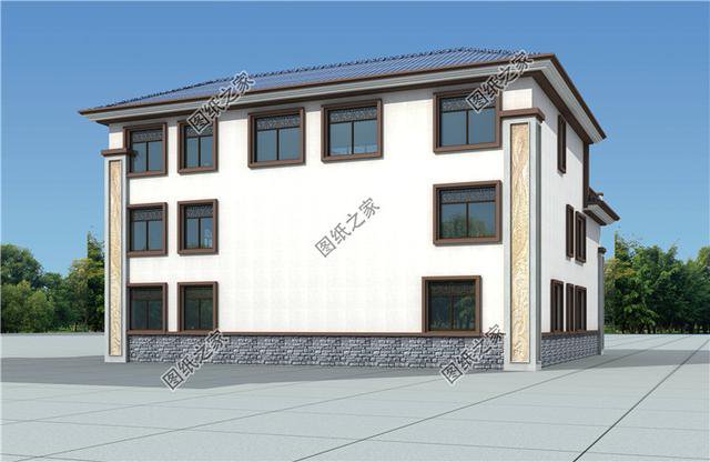 3套三層別墅大戶型方案，有效果圖和平面圖，過完年就建