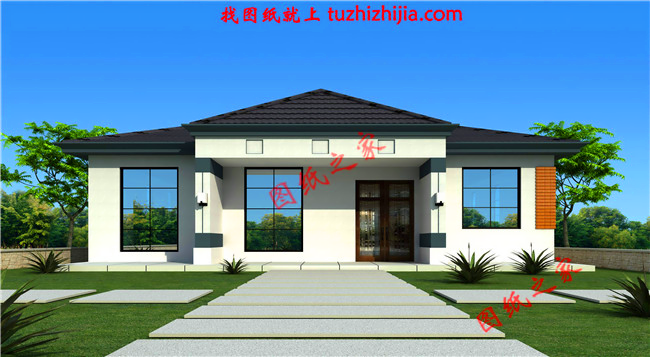 現(xiàn)代農(nóng)村一層平房圖片，簡(jiǎn)單大氣，看一眼你就忍不住想建