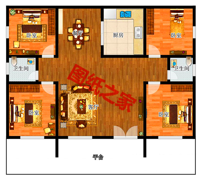 現(xiàn)代農(nóng)村一層平房圖片，簡(jiǎn)單大氣，看一眼你就忍不住想建