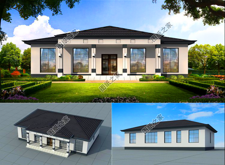 現(xiàn)代農(nóng)村一層平房圖片，簡(jiǎn)單大氣，看一眼你就忍不住想建