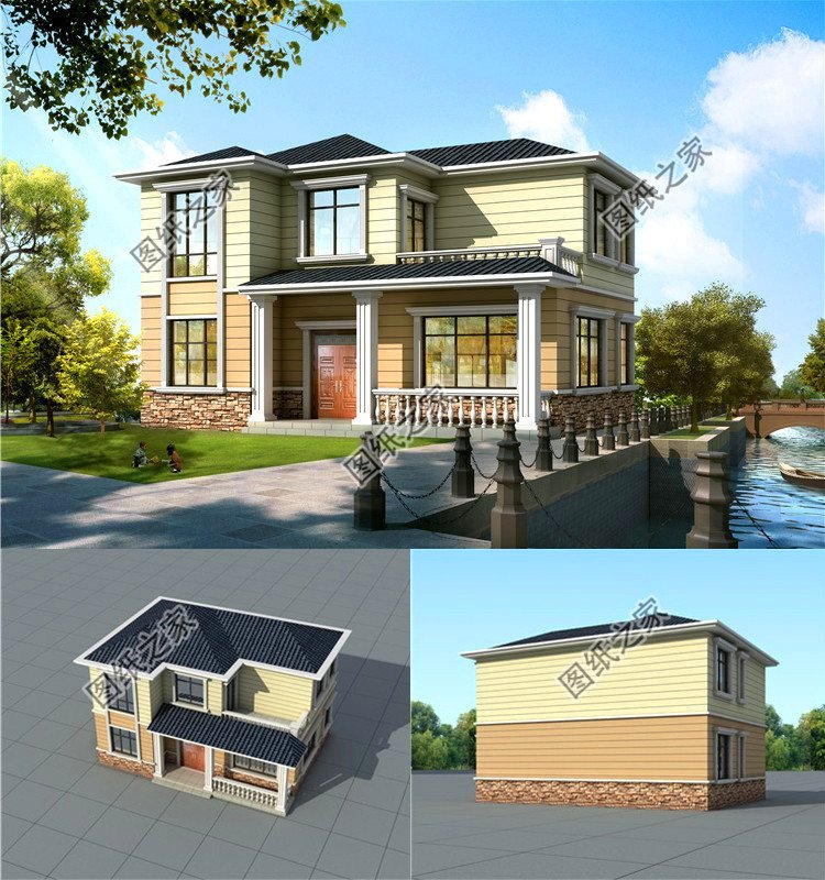 農(nóng)村自建二層小別墅圖，占地90平米，回家趕緊建，讓全村都羨慕