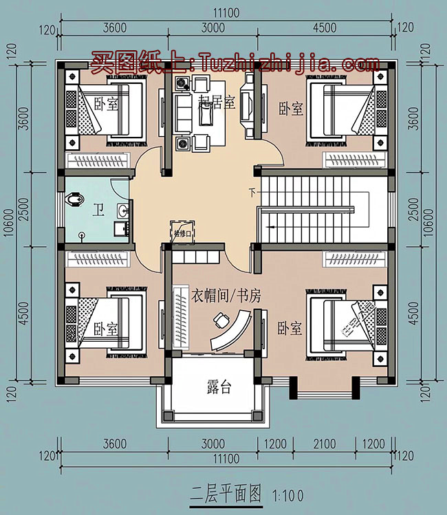 9米x12米農(nóng)村自建房圖，戶型方正，建房前一定要了解