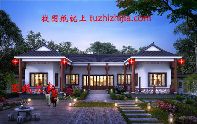 農(nóng)村一層自建房帶小院，帶效果圖和戶型圖，建房前必看