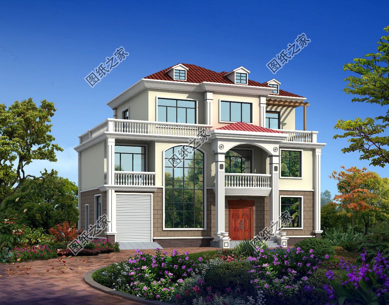 4套高顏值別墅效果圖帶戶型圖，美觀實(shí)用，百看不厭