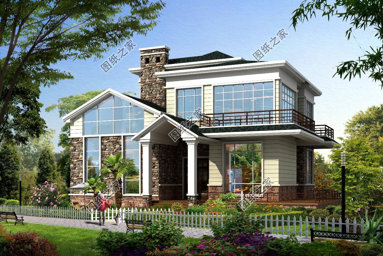 4套高顏值別墅效果圖帶戶型圖，美觀實(shí)用，百看不厭