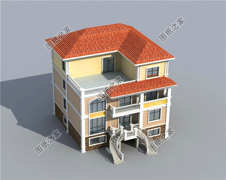 南方農(nóng)村三層半房屋圖，外觀(guān)時(shí)尚大氣，這才是五年內(nèi)最好的投資