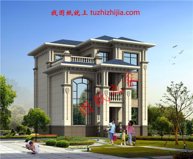 簡單大氣農(nóng)村三間三層樓房圖片，戶型合理，看的我都想回家建房了