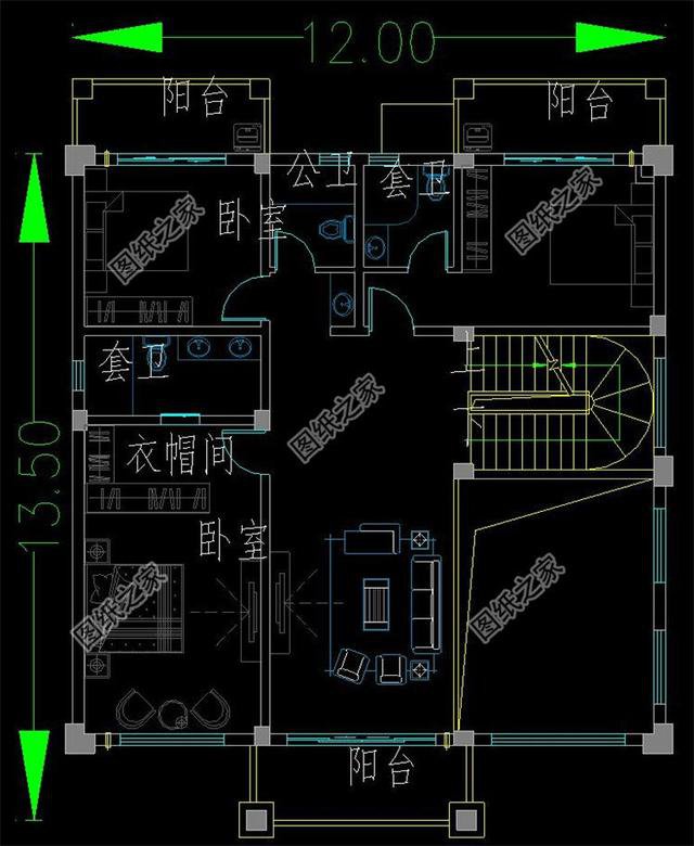 自建房16x12米設計圖紙，一層到四層都有，看的我都想建房了