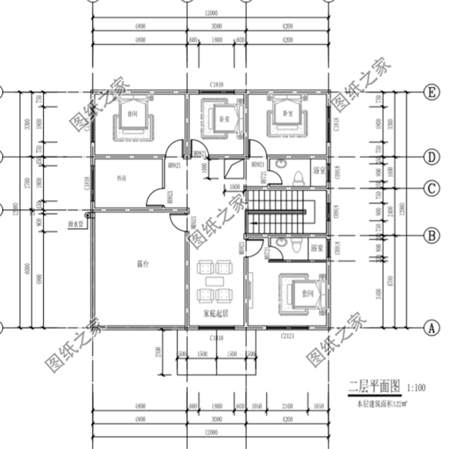 三款12米乘12米建房設(shè)計(jì)圖，戶型方正，每個(gè)村都該有的戶型