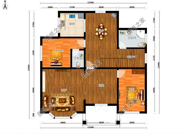 三款12米乘12米建房設(shè)計(jì)圖，戶型方正，每個(gè)村都該有的戶型