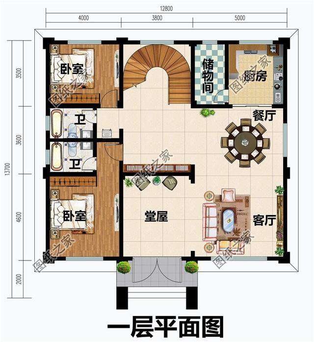 農(nóng)村二層半自建房圖片，戶型合理實(shí)用，適合農(nóng)村建造
