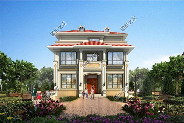 農(nóng)村二層半自建房圖片，戶型合理實(shí)用，適合農(nóng)村建造