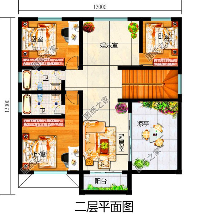 不用過于高大上，12×13二層房屋設(shè)計(jì)圖就是不錯的選擇，戶型合理