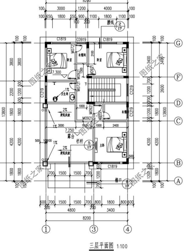 四款農(nóng)村兩間三層樓房新款圖，含平面圖，收藏過年回家建一棟