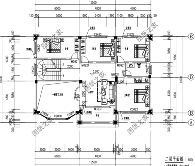 大戶型的二層別墅設計圖，16米×12的房屋設計圖給你掙足了面子