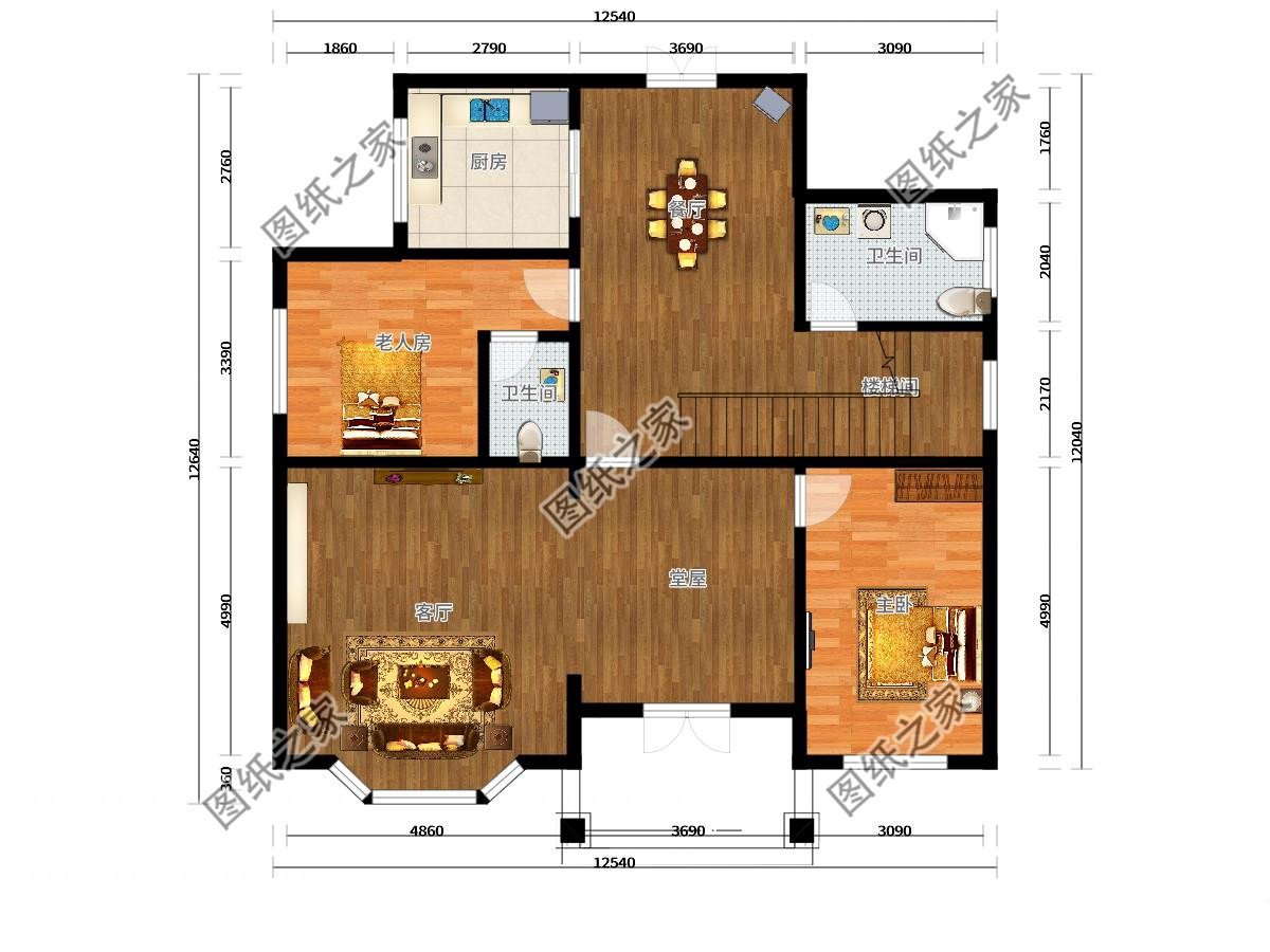 12米*12米農(nóng)村建房設(shè)計圖，經(jīng)典不過時，農(nóng)村自建房不二的選擇