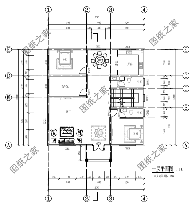 12米*12米農(nóng)村建房設(shè)計圖，經(jīng)典不過時，農(nóng)村自建房不二的選擇