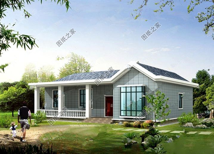 一層平房設(shè)計圖農(nóng)村自建房戶型圖，外觀很有排面，家人很喜歡