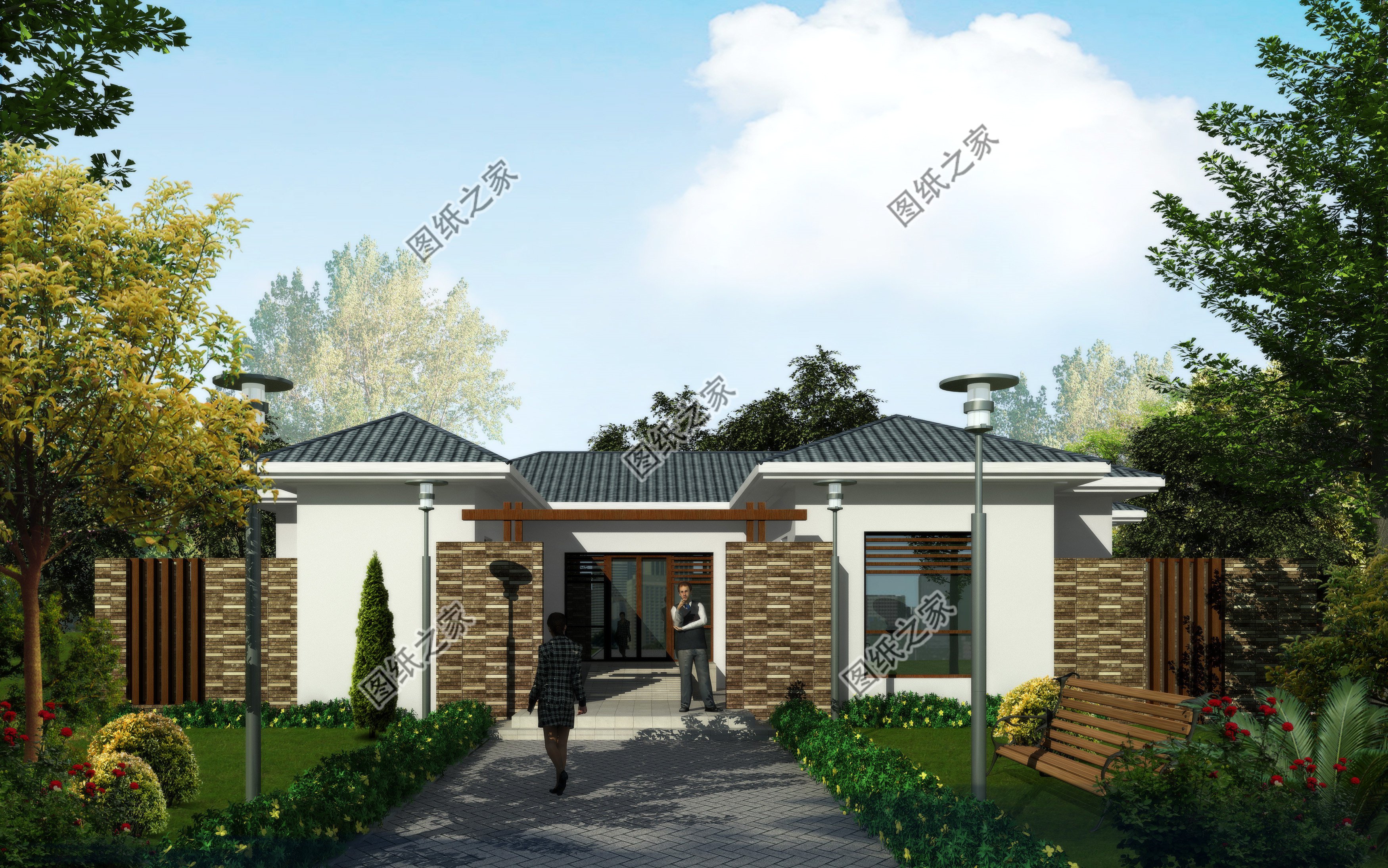 一層平房設(shè)計圖農(nóng)村自建房戶型圖，外觀很有排面，家人很喜歡