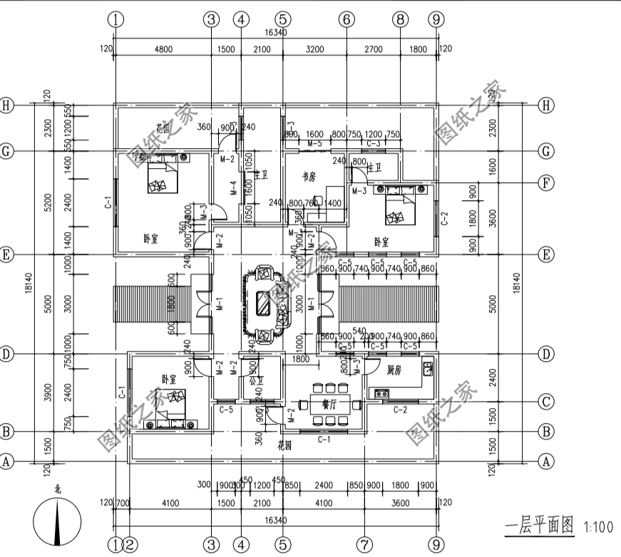 一層平房設(shè)計圖農(nóng)村自建房戶型圖，外觀很有排面，家人很喜歡
