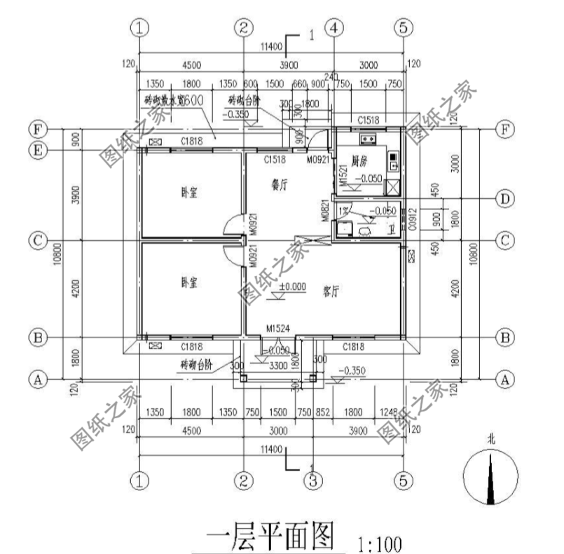 一層平房設(shè)計圖農(nóng)村自建房戶型圖，外觀很有排面，家人很喜歡