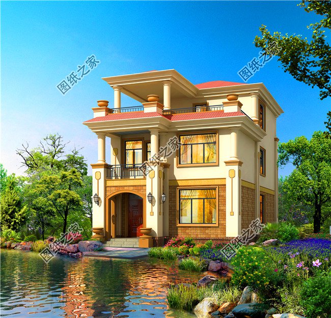 農(nóng)村20萬元三層小樓圖，造價低，比村里其它房子亮眼多了