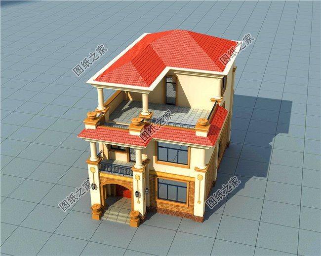 農(nóng)村20萬元三層小樓圖，造價低，比村里其它房子亮眼多了