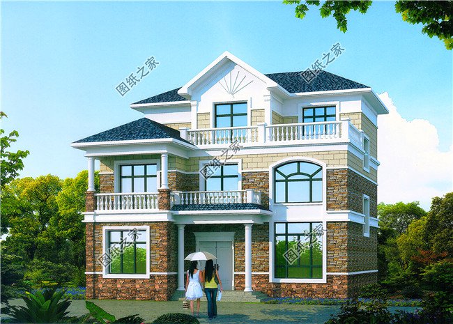 農(nóng)村20萬元三層小樓圖，造價低，比村里其它房子亮眼多了