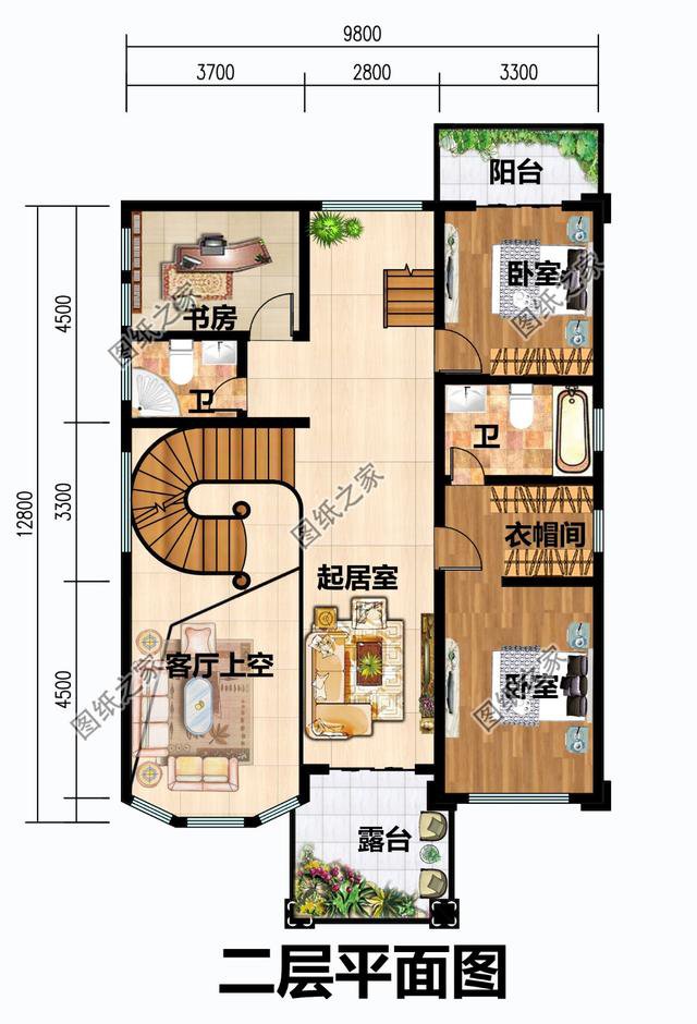 農村建房子三層樓圖片，戶型簡單又美觀，適合全家人居住