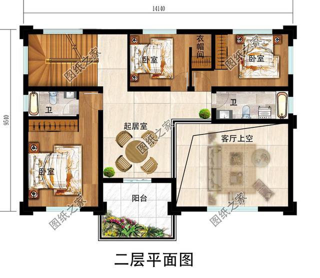 農村建房子三層樓圖片，戶型簡單又美觀，適合全家人居住