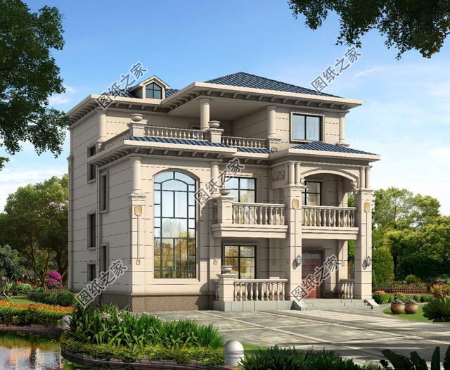 農村建房子三層樓圖片，戶型簡單又美觀，適合全家人居住