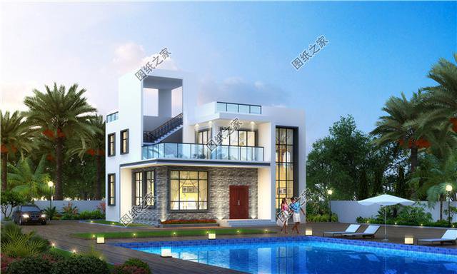 現(xiàn)代二層樓房圖片，設(shè)計(jì)合理外觀漂亮，看完后大家都爭著建