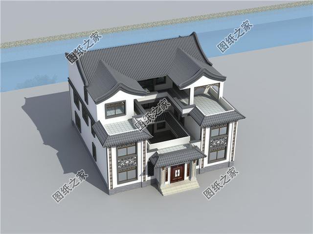 新中式三層四合院，外觀華麗大氣，四世同堂都可以住