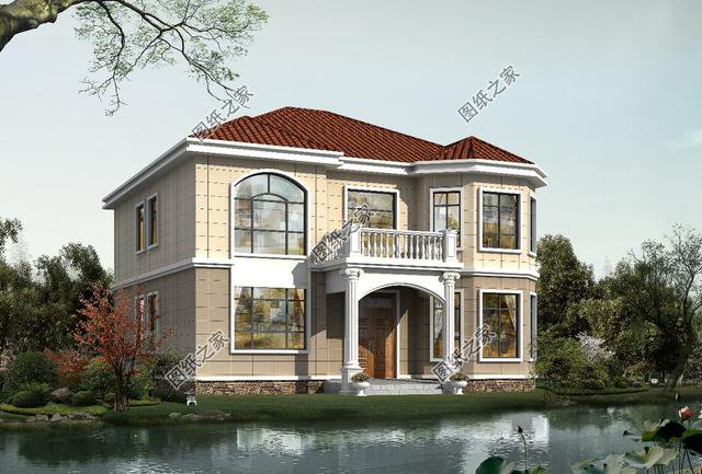 農(nóng)村簡(jiǎn)單大氣二層樓房圖片，設(shè)計(jì)師最新設(shè)計(jì)，簡(jiǎn)約又不失大氣