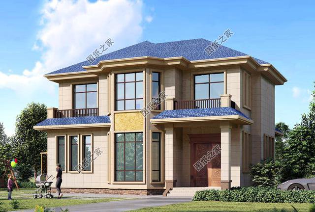 農(nóng)村簡(jiǎn)單大氣二層樓房圖片，設(shè)計(jì)師最新設(shè)計(jì)，簡(jiǎn)約又不失大氣