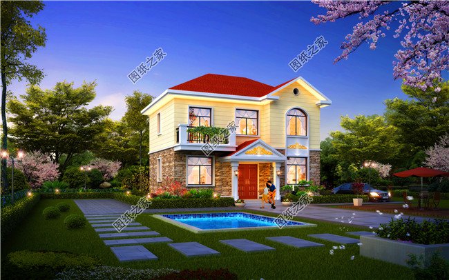 經(jīng)濟實用型農(nóng)村15萬元二層小樓圖，造價低，值得建造！