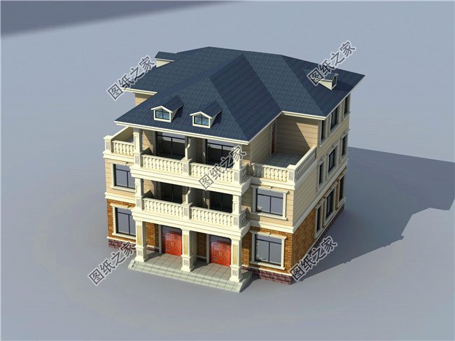 兄弟雙拼四間三層別墅設計圖，這樣建感情更親近，4套戶型外觀全都是精品