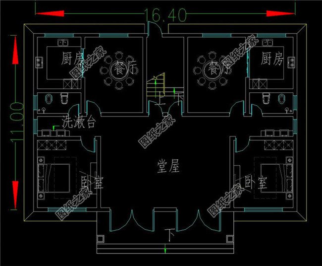 兄弟雙拼四間三層別墅設計圖，這樣建感情更親近，4套戶型外觀全都是精品